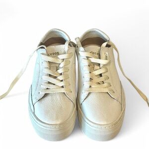 Brand New SOLUDOS Ibiza White Leather Lace Up Platform Sneakers Women’s Size 8.5